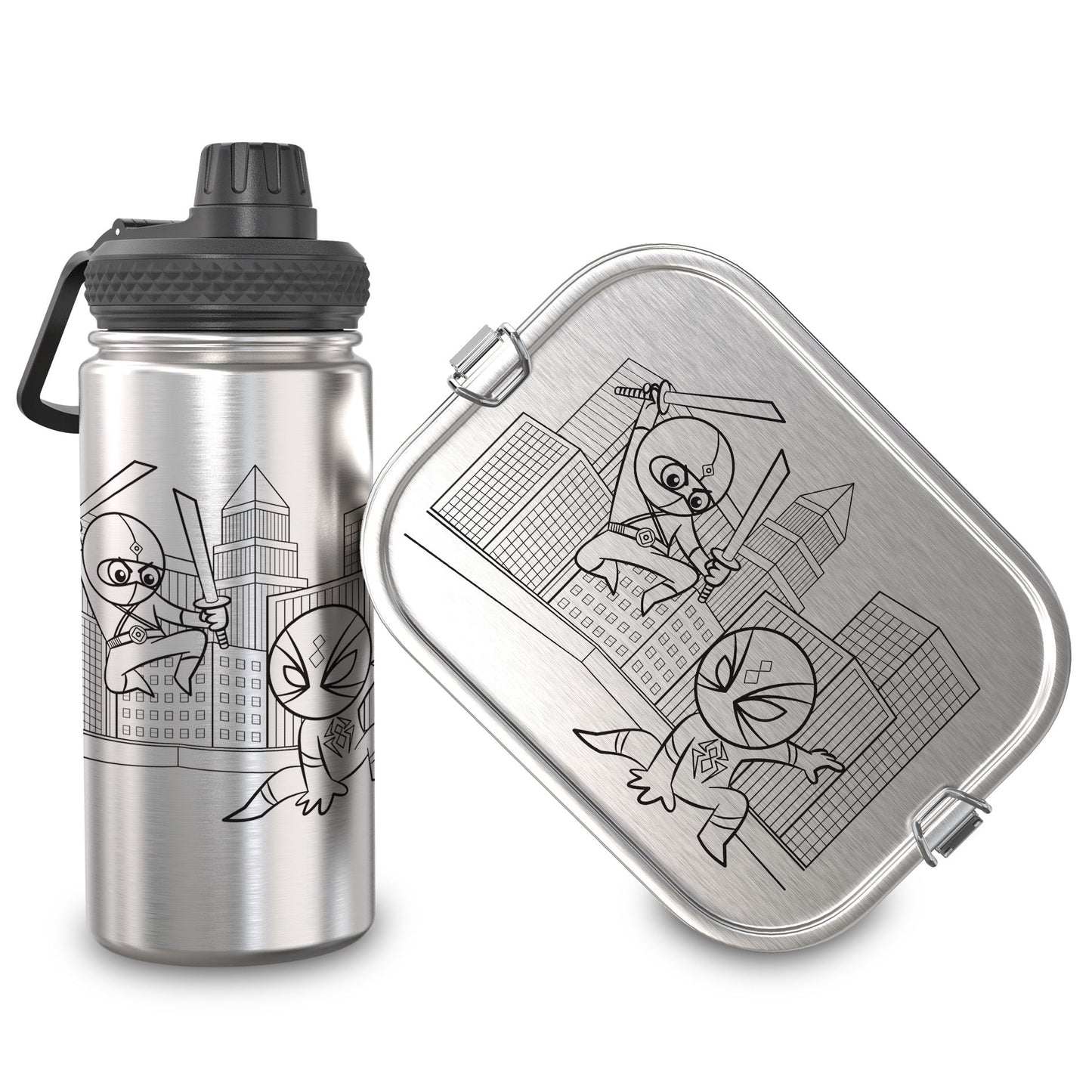 TAKWAY Stainless Steel Lunch Box & Bottle (Ninja)