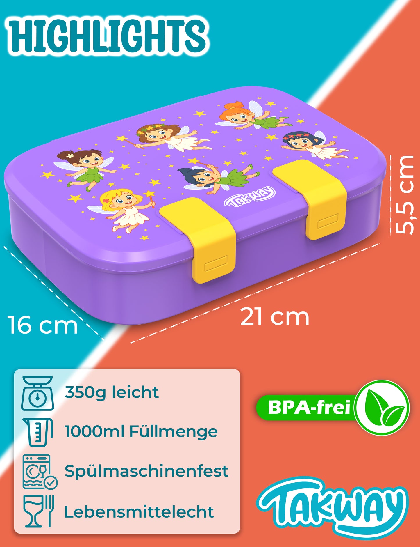TAKWAY Bento Box 1000ml (Fairy)