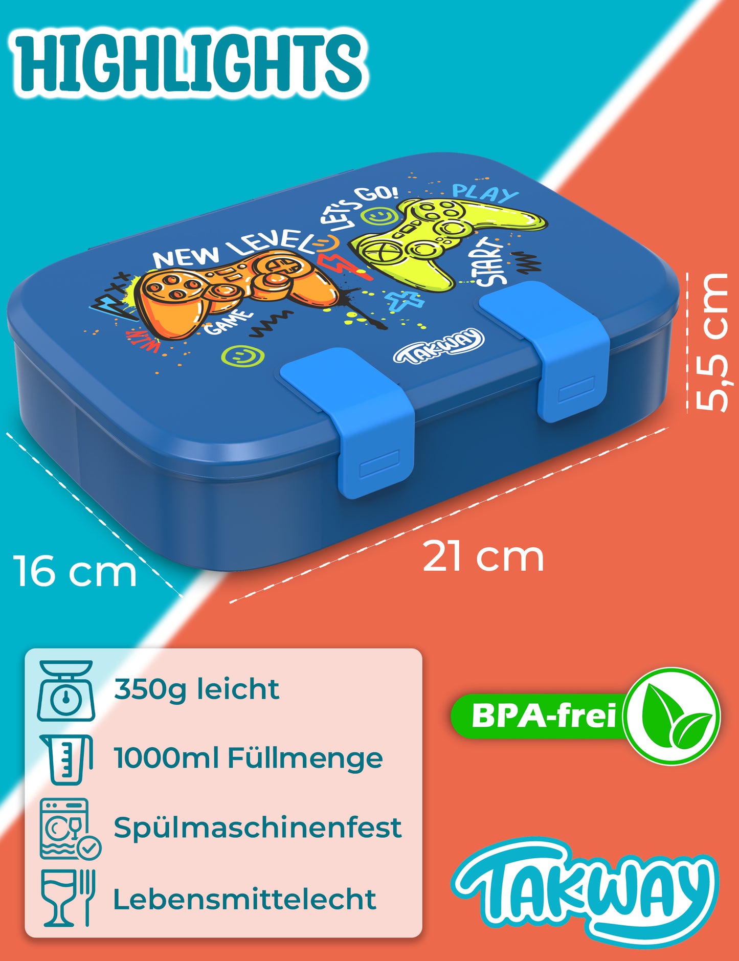 TAKWAY Bento Box 1000ml (Gaming)