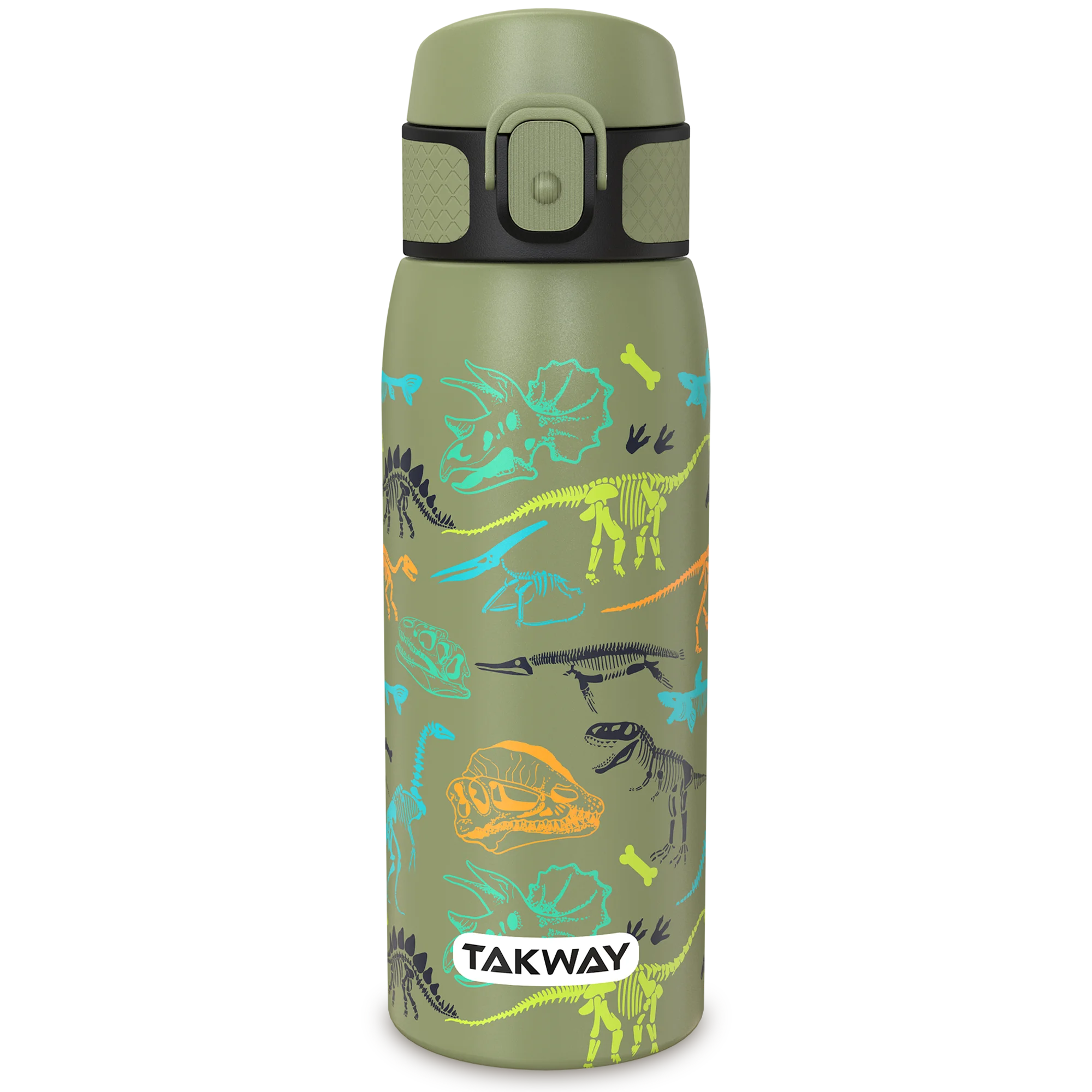 TAKWAY Edelstahl Trinkflasche 550ml (Dino)