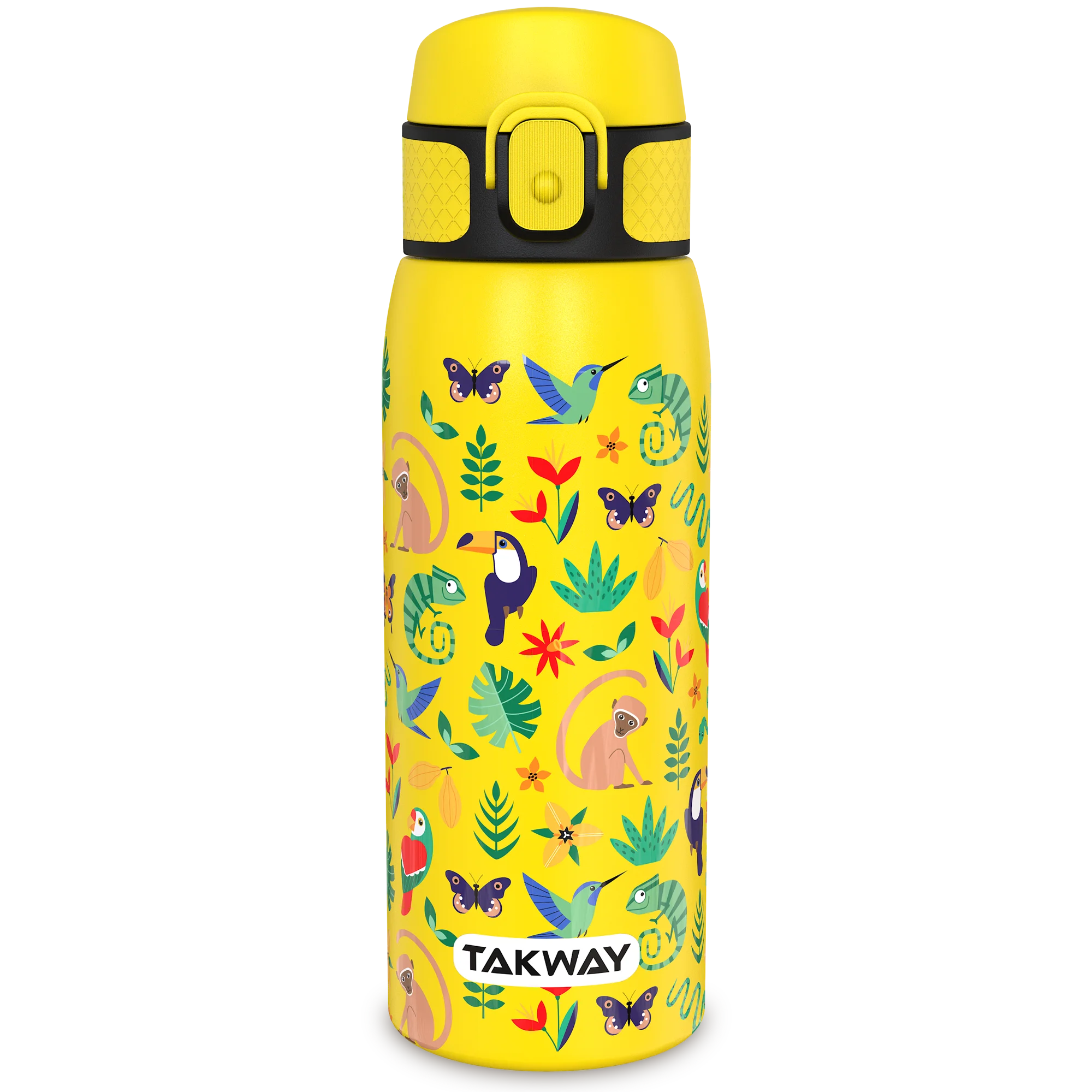 TAKWAY Edelstahl Trinkflasche 550ml (Dschungel)