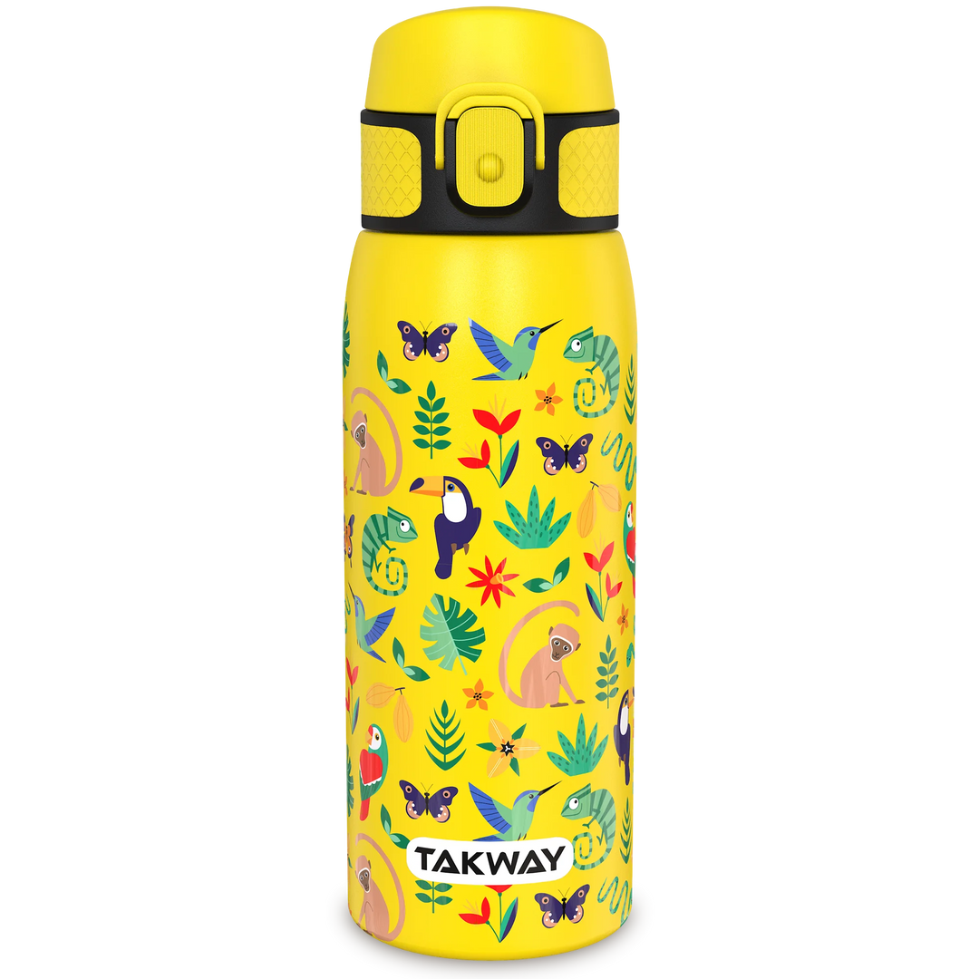 TAKWAY Edelstahl Trinkflasche 550ml (Dschungel)