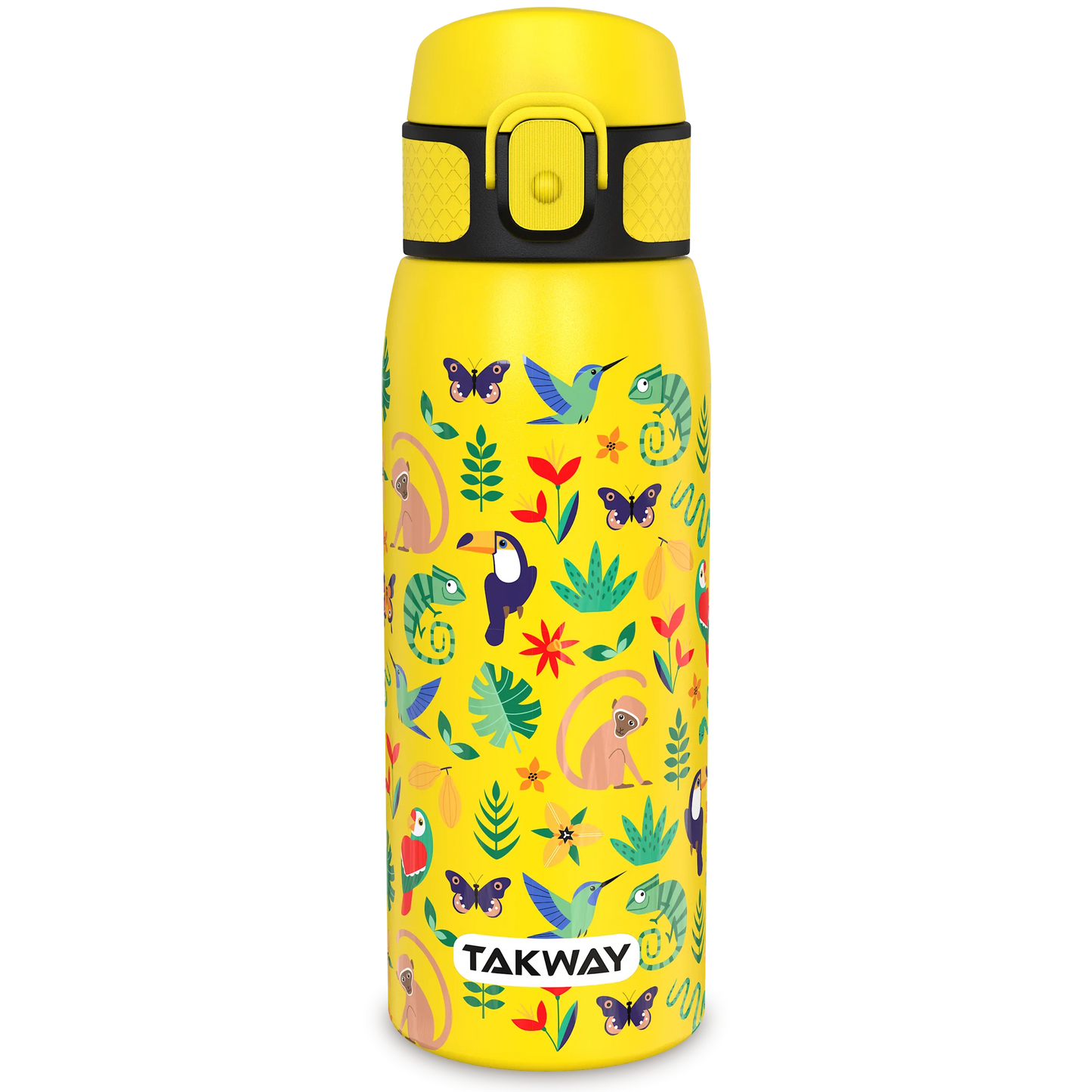 TAKWAY Edelstahl Trinkflasche 550ml (Dschungel)