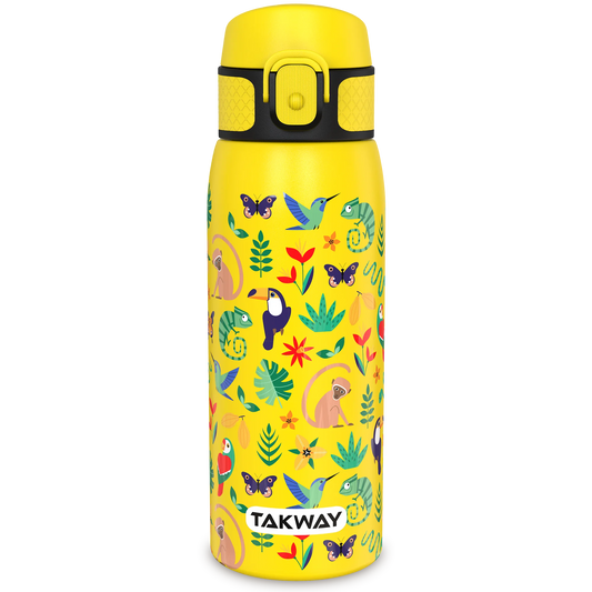 TAKWAY Edelstahl Trinkflasche 550ml (Dschungel)