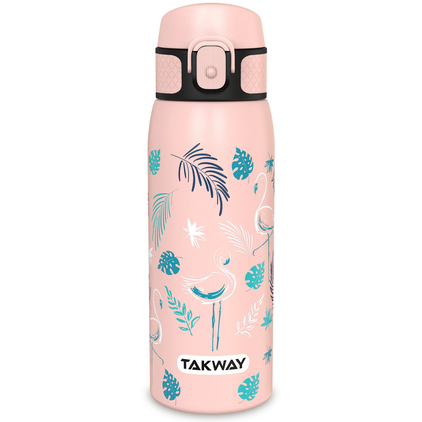 TAKWAY Edelstahl Trinkflasche 550ml (Flamingo)
