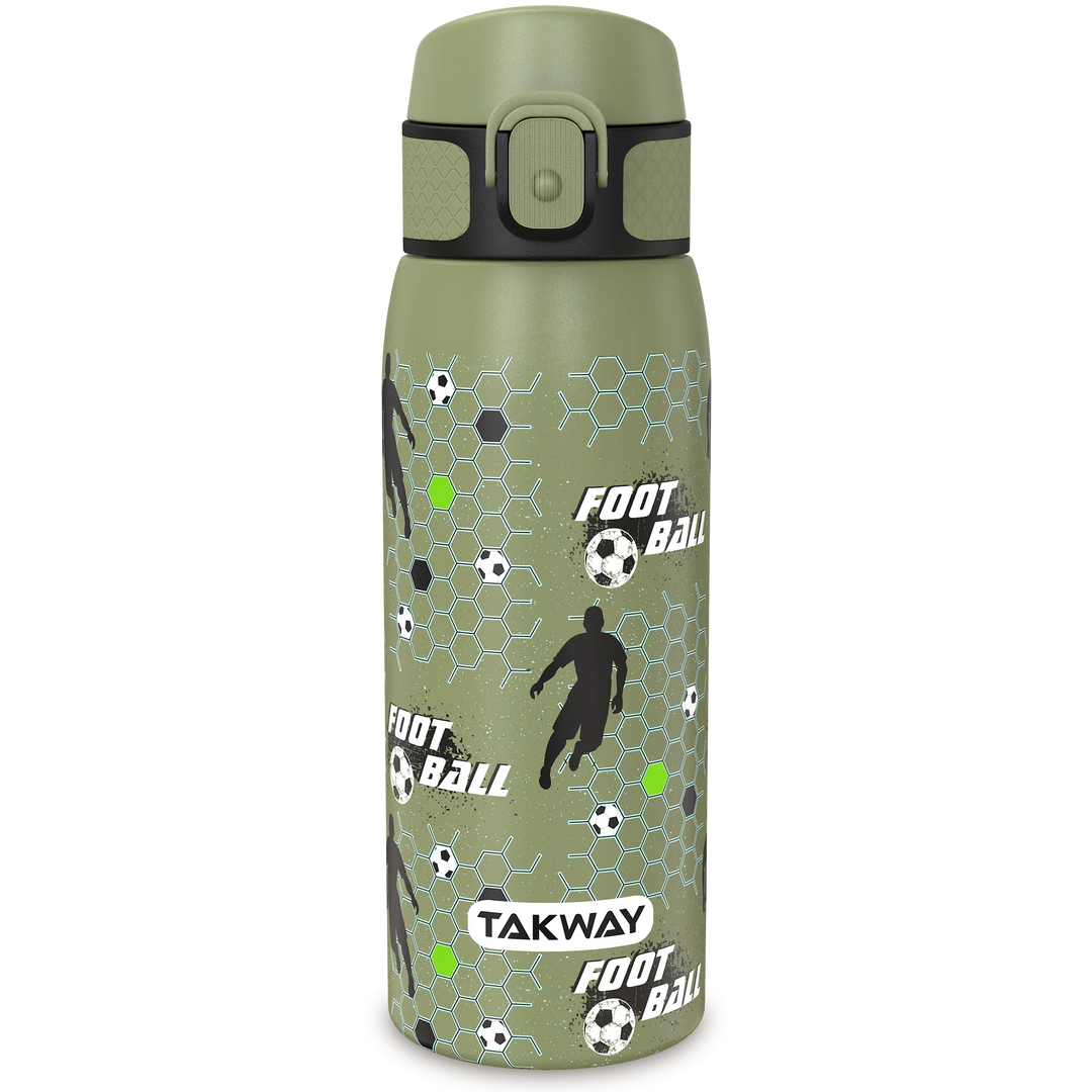 TAKWAY Edelstahl Trinkflasche 550ml (Fußball)