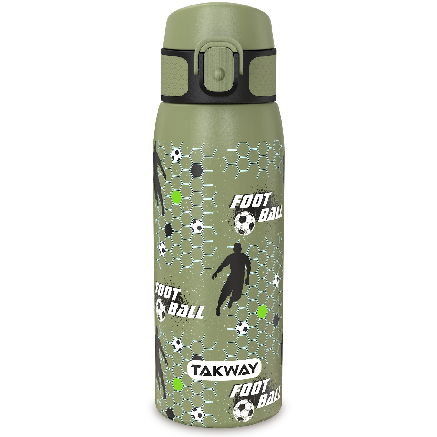 TAKWAY Edelstahl Trinkflasche 550ml (Fußball)