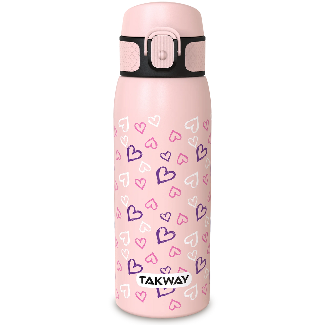 TAKWAY Edelstahl Trinkflasche 550ml (Herz)