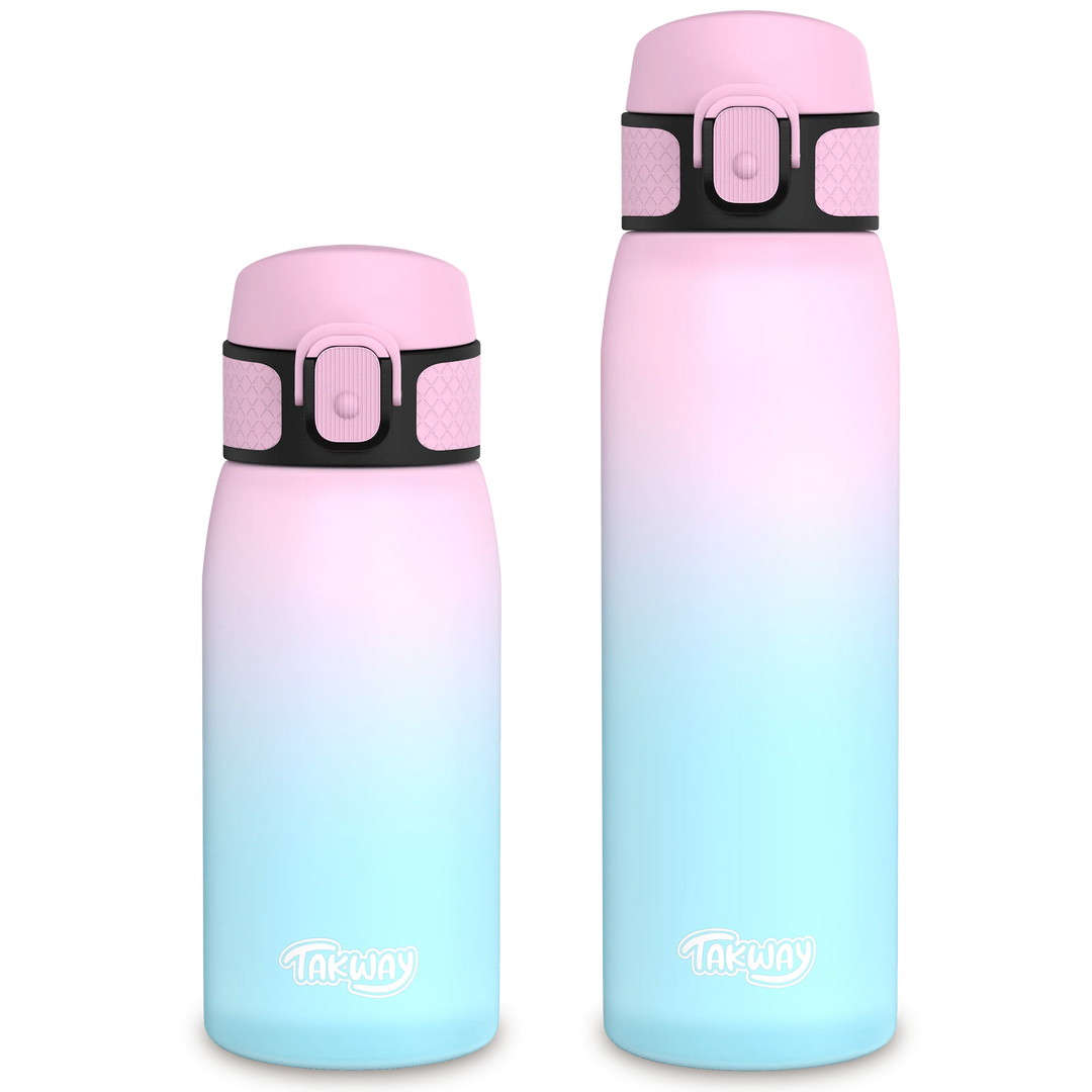TAKWAY Tritan Trinkflasche (Rosa-Türkis)