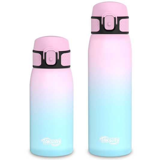 TAKWAY Tritan Water Bottle 600ml (pink-turquoise)