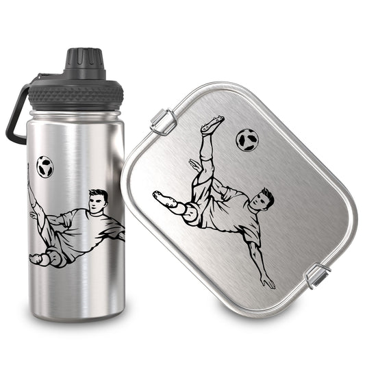 TAKWAY Stainless Steel Lunch Box & Bottle (Football)