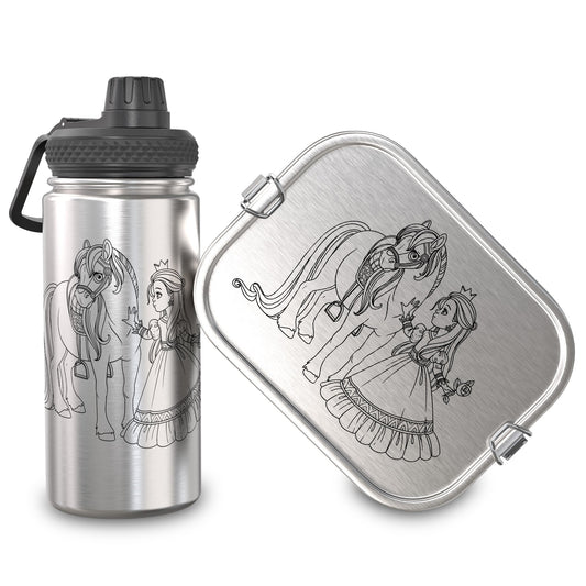 TAKWAY Stainless Steel Lunch Box & Bottle (Princess)
