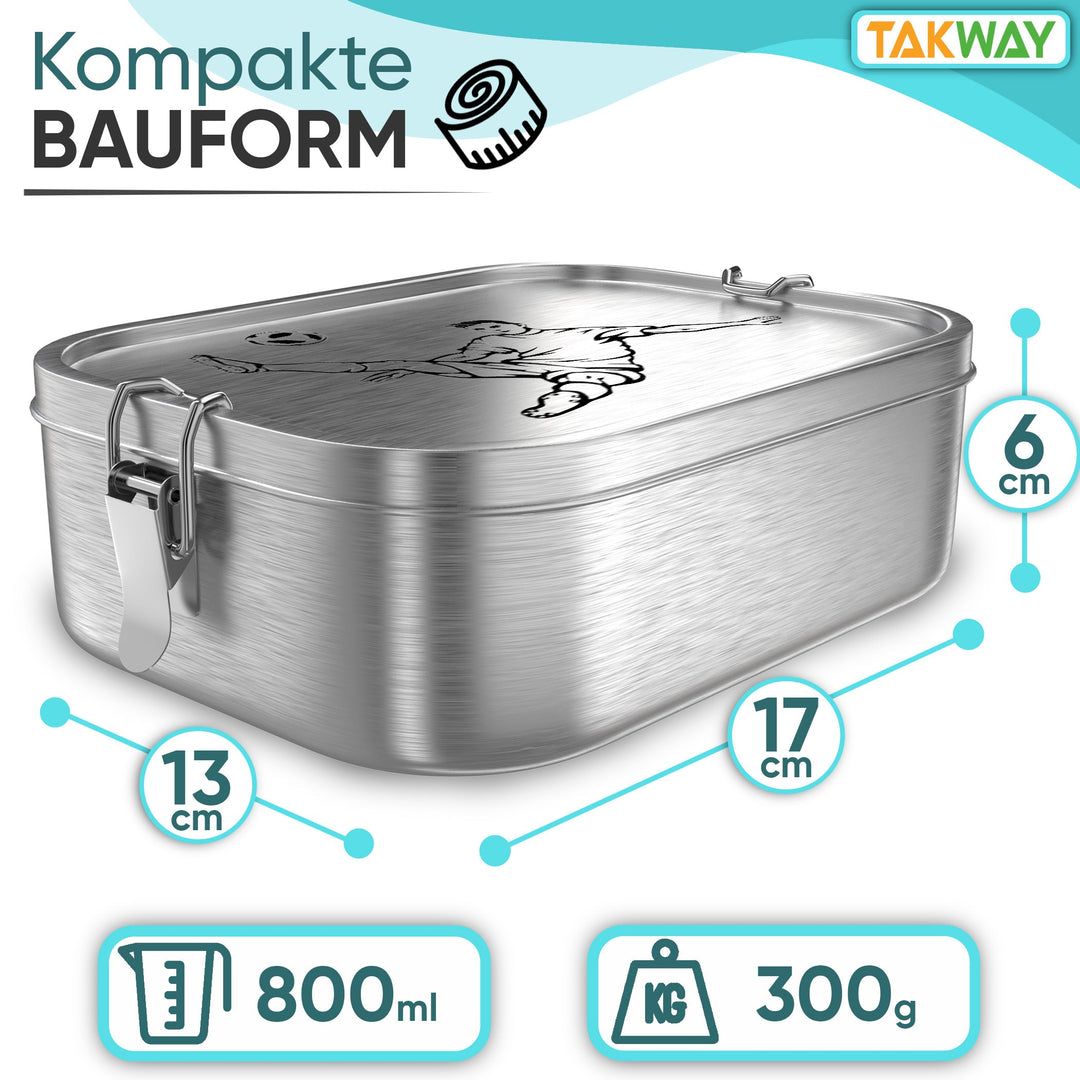 TAKWAY Edelstahl Brotdose 800ml (Fußball)