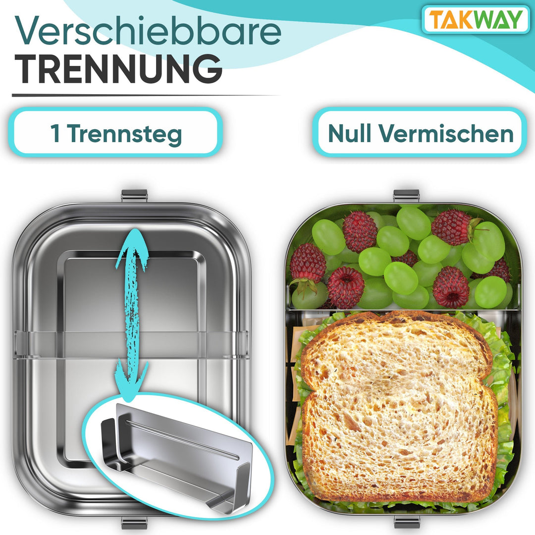 TAKWAY Edelstahl Brotdose 800ml (Motiv & Name - Personalisiert)