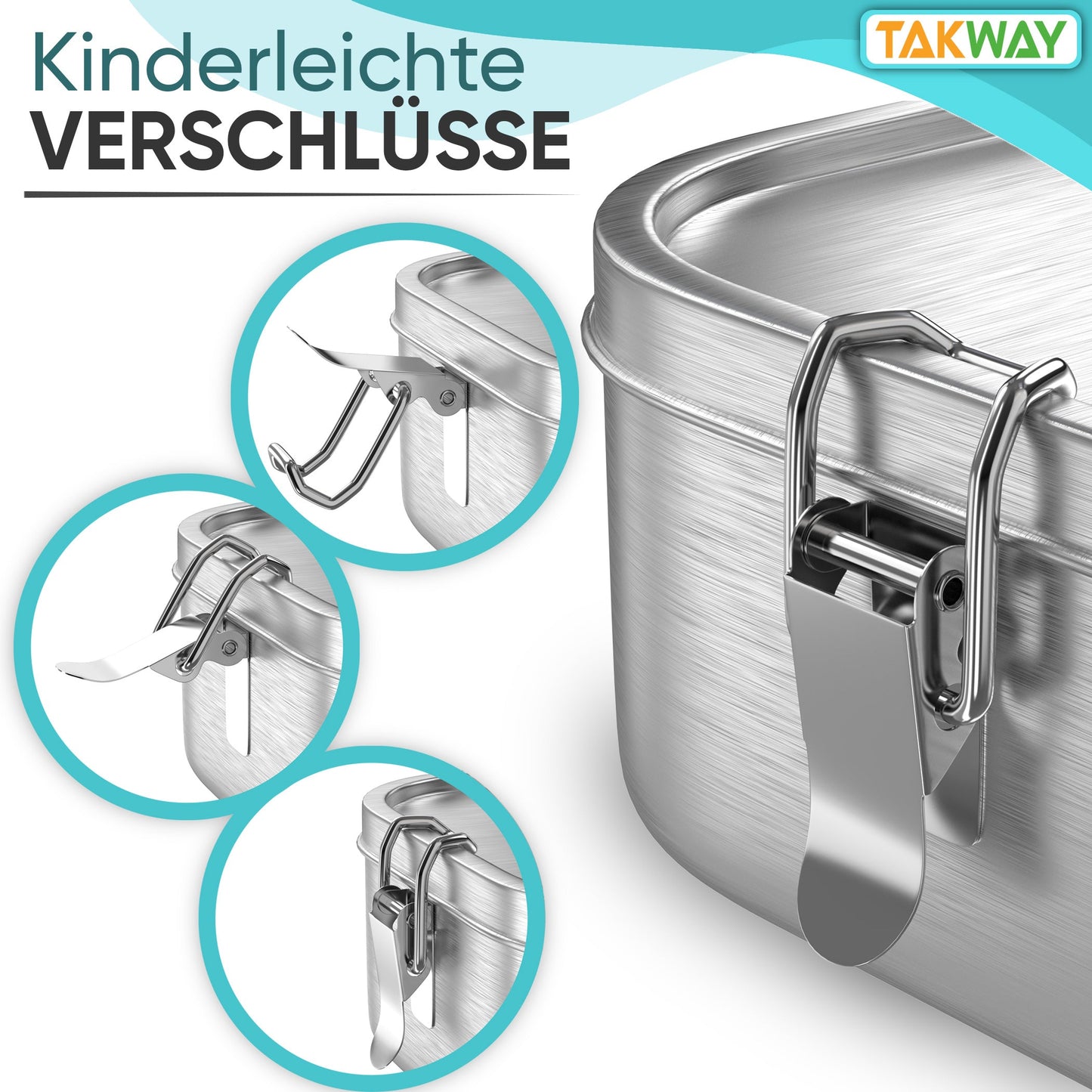 TAKWAY Edelstahl Brotdose 800ml (Motiv & Name - Personalisiert)