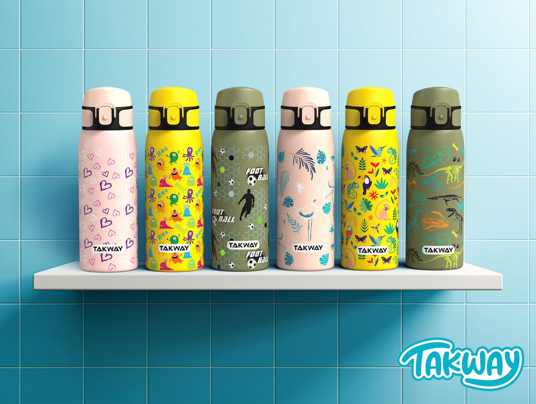 TAKWAY Edelstahl Trinkflasche 550ml (Fußball)