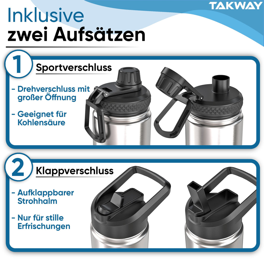 TAKWAY Edelstahl Trinkflasche 500ml (Blank)