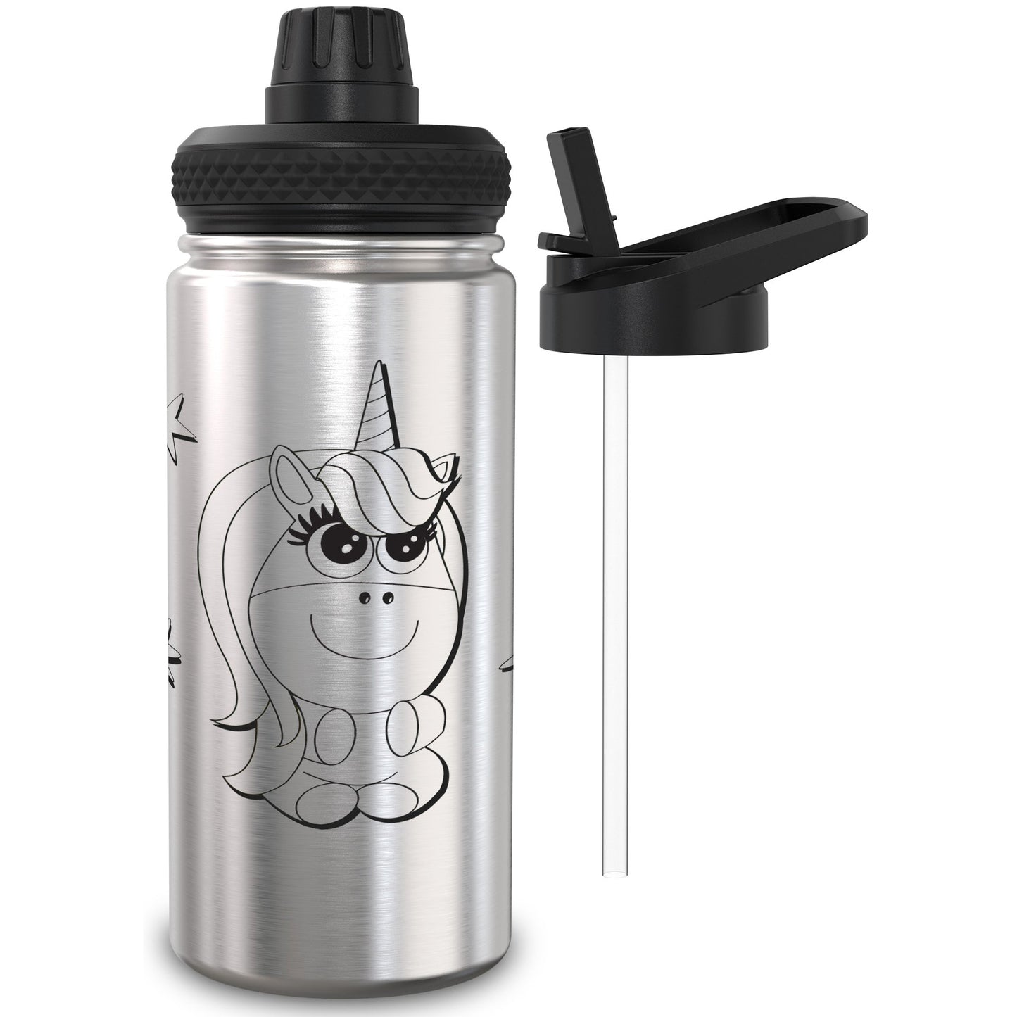 TAKWAY Edelstahl Trinkflasche 500ml (Einhorn)