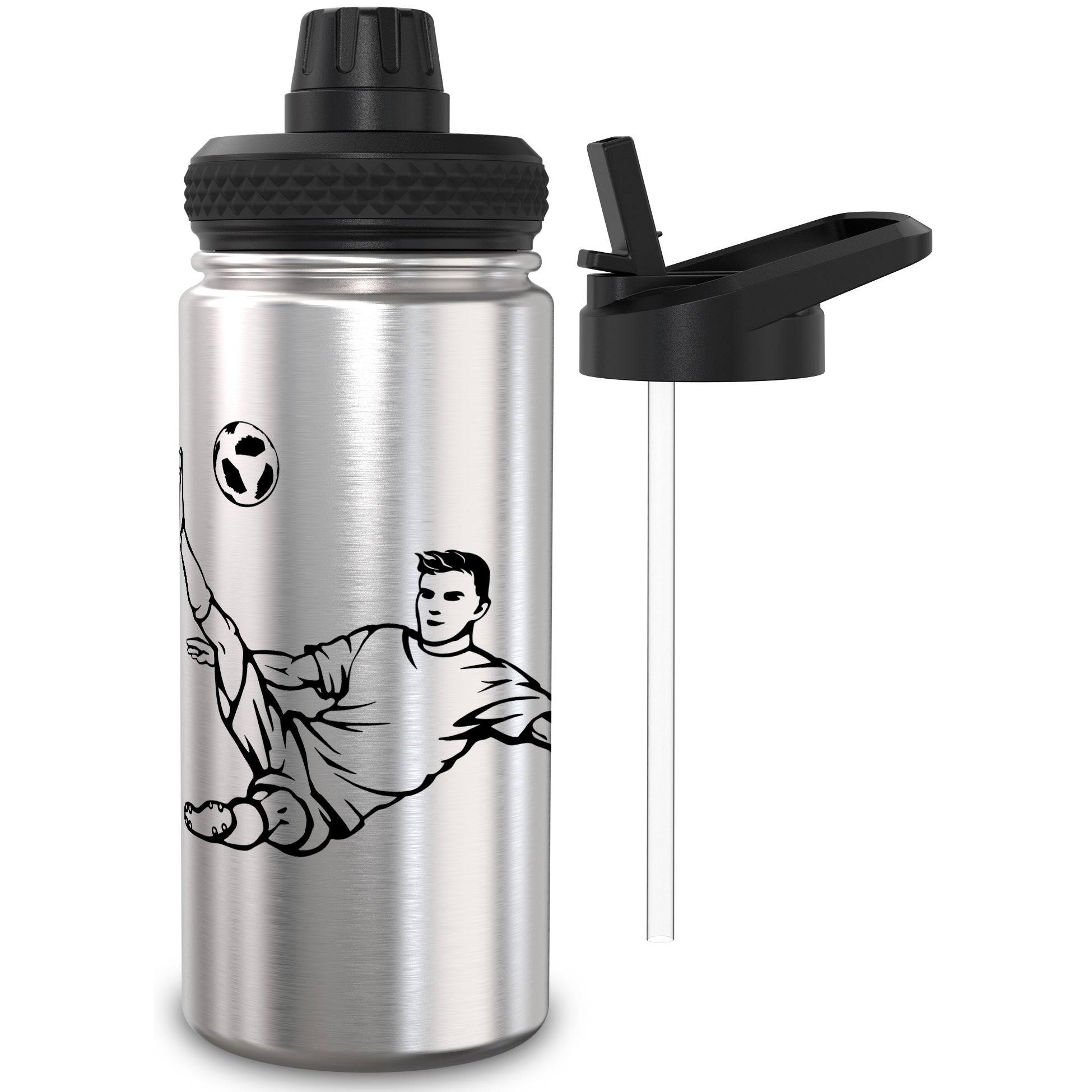 TAKWAY Edelstahl Trinkflasche 500ml (Fußball)