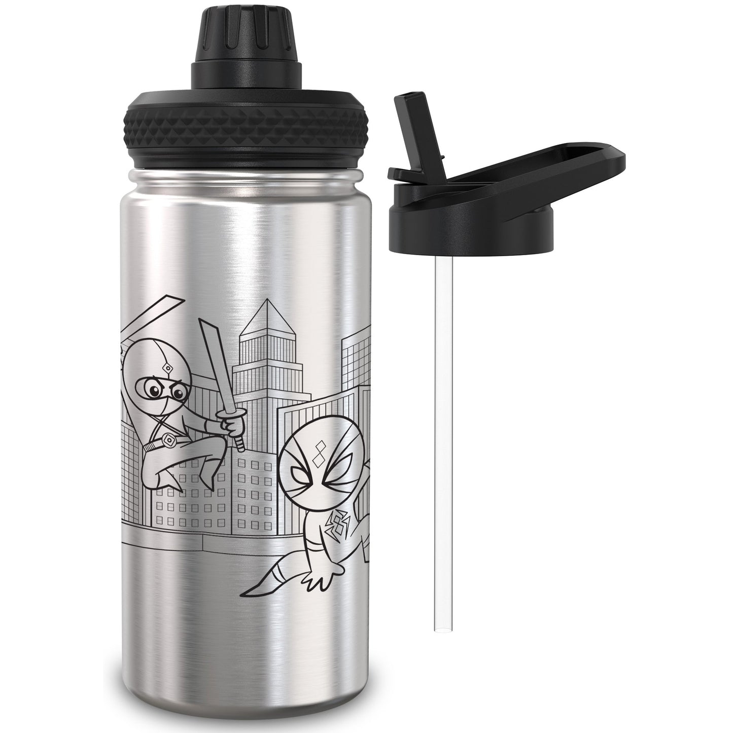 TAKWAY Edelstahl Trinkflasche 500ml (Ninja)