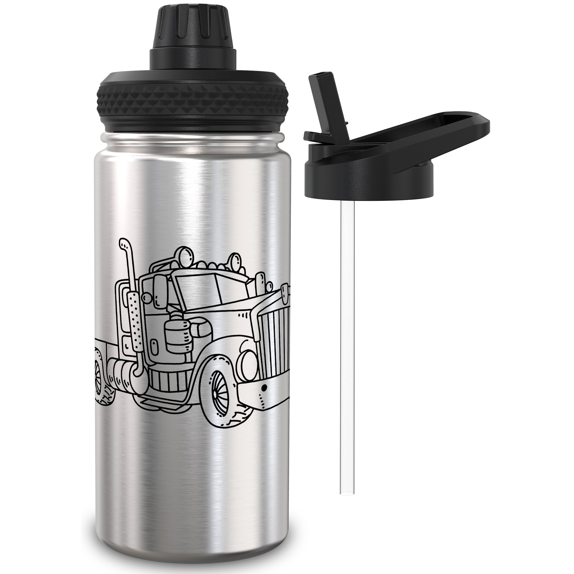 TAKWAY Edelstahl Trinkflasche 500ml (Truck)