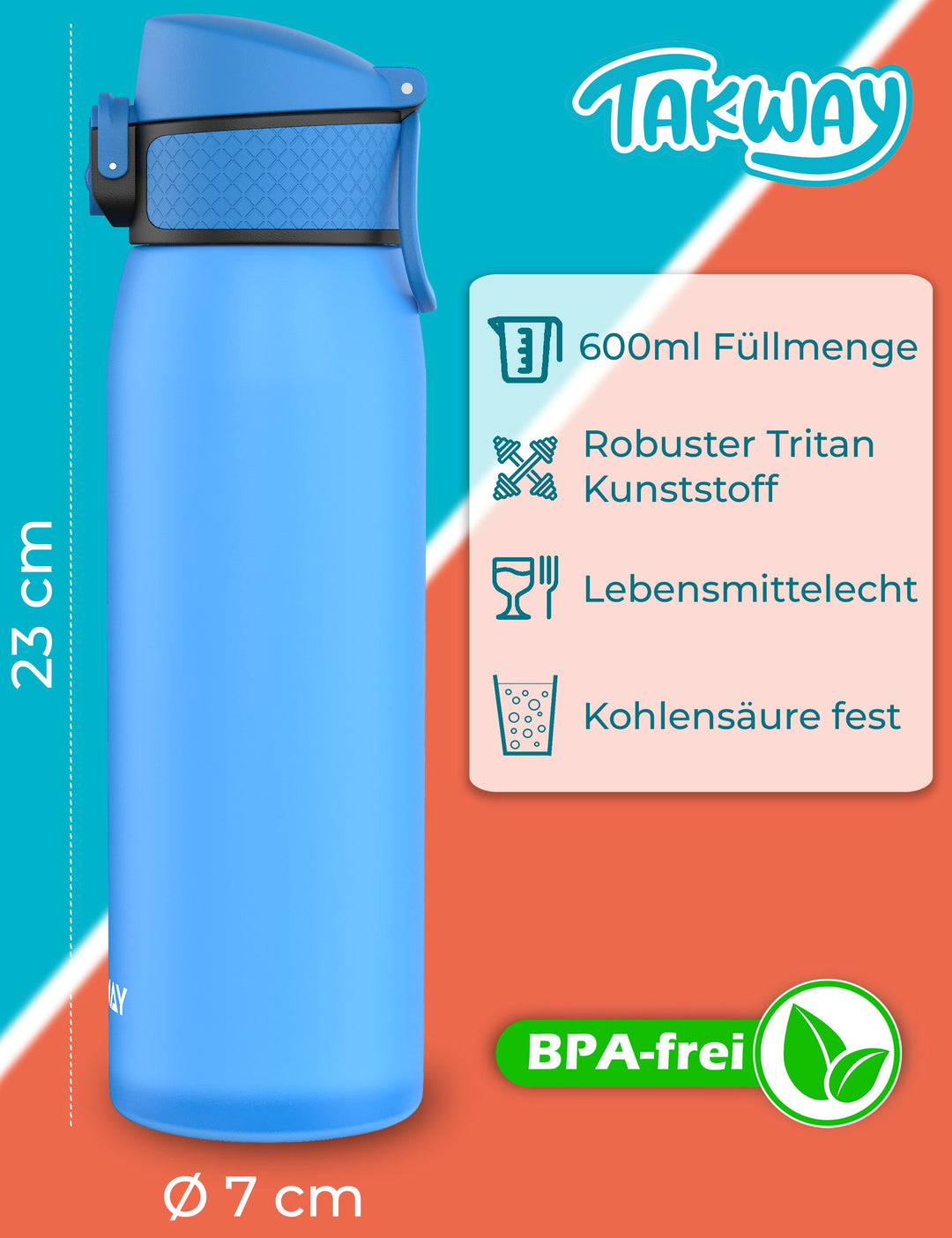 TAKWAY Tritan Trinkflasche (Blau)
