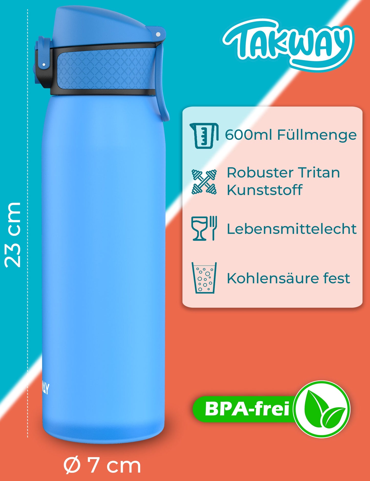 TAKWAY Tritan Trinkflasche (Blau)