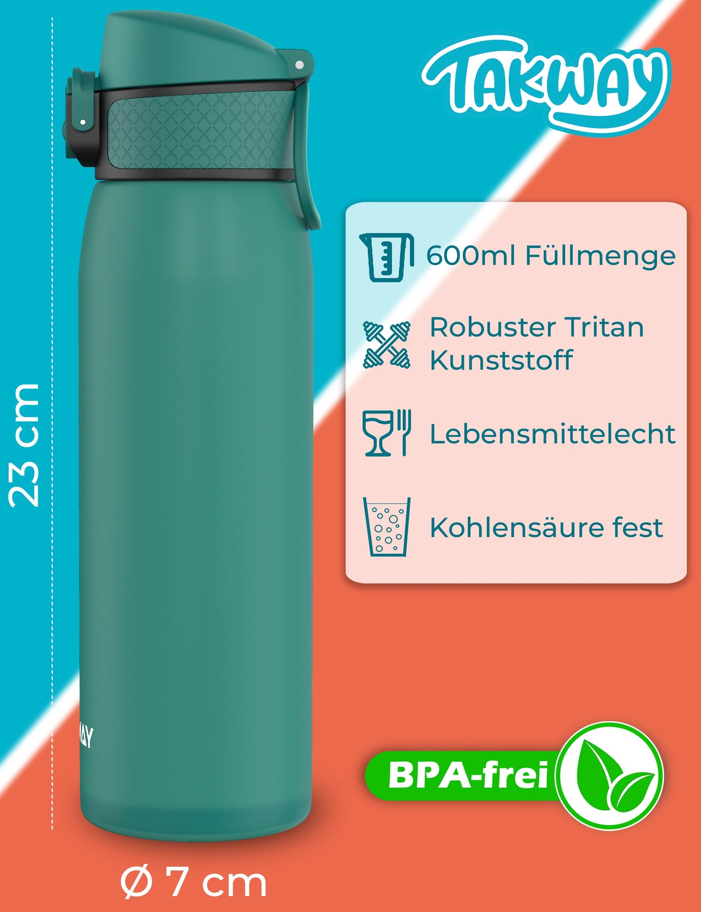 TAKWAY Tritan Trinkflasche (Grün)