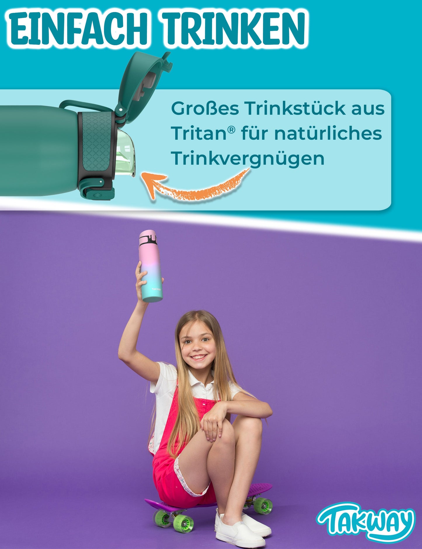 TAKWAY Tritan Trinkflasche (Blau)