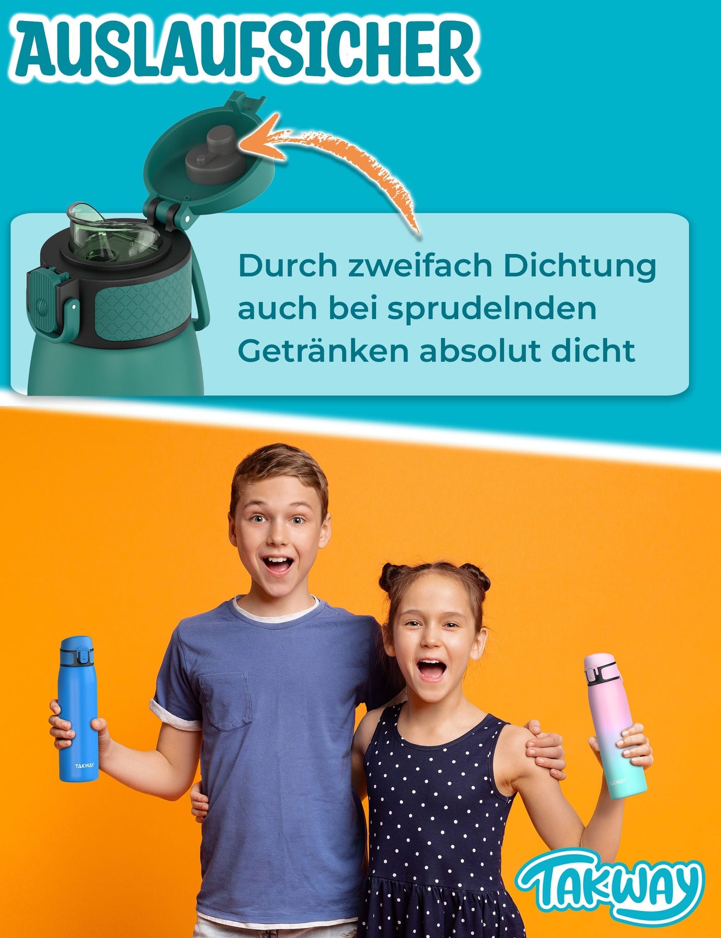 TAKWAY Tritan Trinkflasche (Blau)