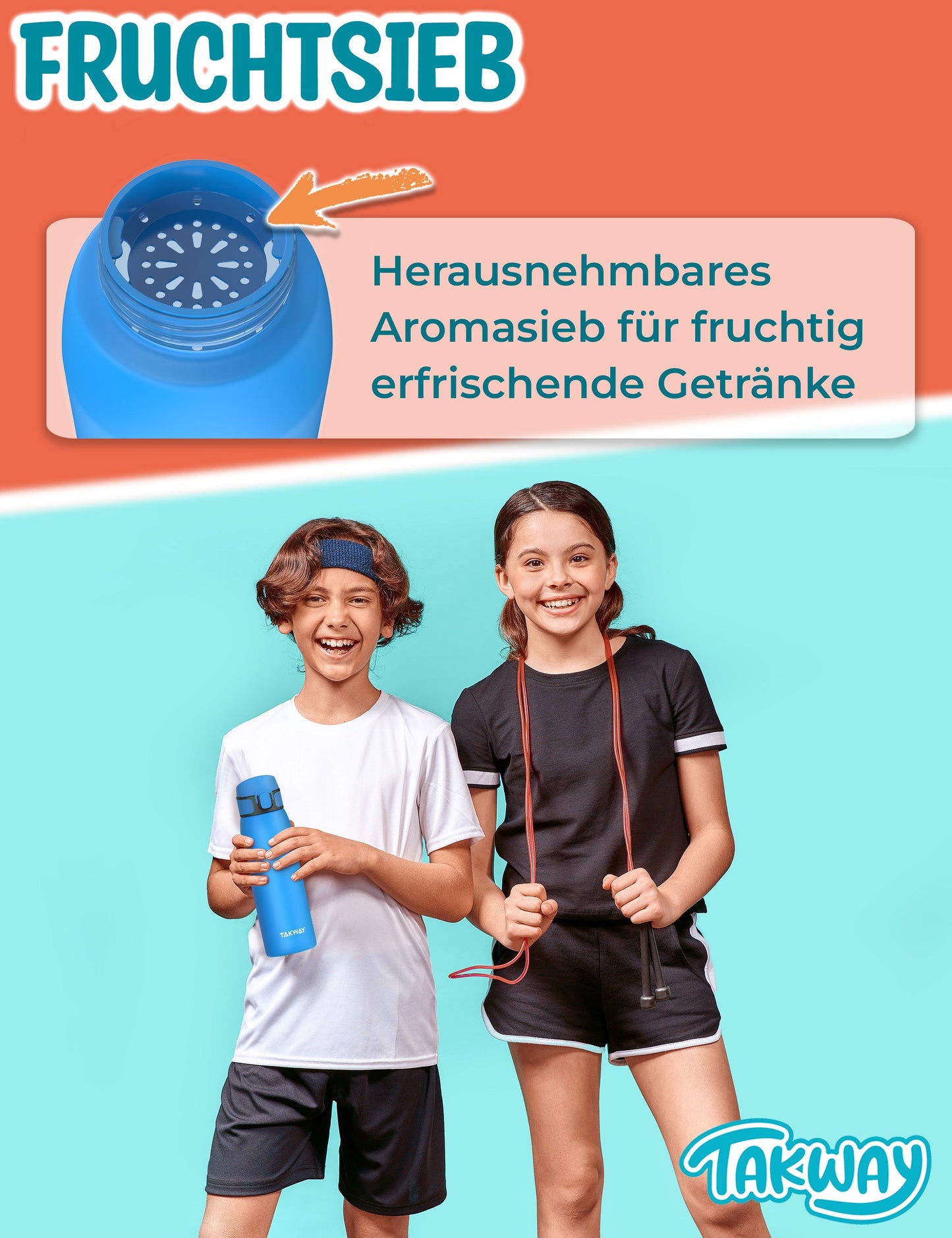 TAKWAY Tritan Trinkflasche (Blau)