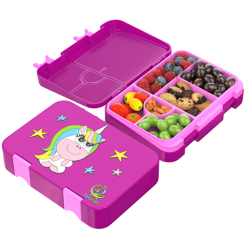 TAKWAY Kinder Bento Box lila mit Einhorn Aufdruck