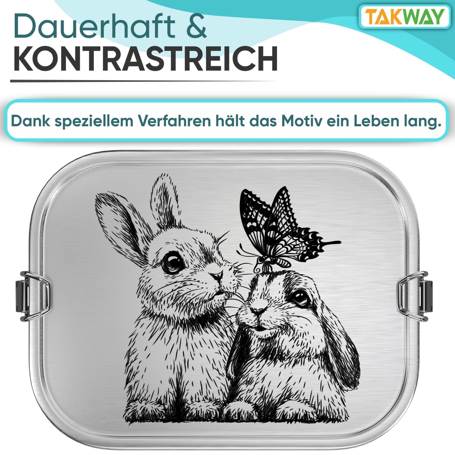 TAKWAY Edelstahl Brotdose (Hase) - TAKWAY